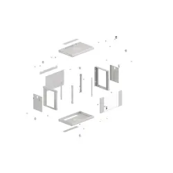 Szafa instalacyjna Rack wisząca 19" 6U 540x350 szara Drzwi przeszklone