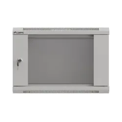 Szafa instalacyjna Rack wisząca 19" 6U 540x350 szara Drzwi przeszklone