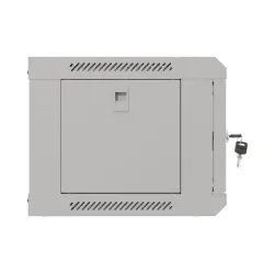 Szafa instalacyjna Rack wisząca 19" 4U 540x350 szara Drzwi przeszklone
