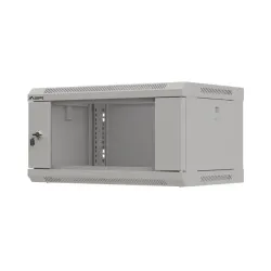 Szafa instalacyjna Rack wisząca 19" 4U 540x350 szara Drzwi przeszklone
