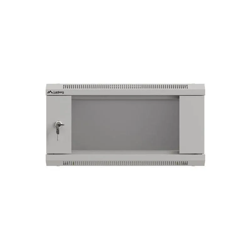 Szafa instalacyjna Rack wisząca 19" 4U 540x350 szara Drzwi przeszklone