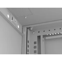 Szafa instalacyjna Rack wisząca 19" 4U 540x350 szara Drzwi przeszklone