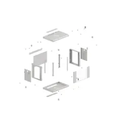 Szafa instalacyjna Rack wisząca 19" 4U 540x350 szara Drzwi przeszklone