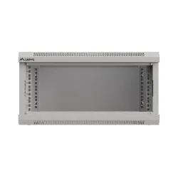 Szafa instalacyjna Rack wisząca 19" 4U 540x350 szara Drzwi przeszklone
