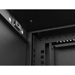 Szafa instalacyjna Rack wisząca 19" 4U 540x350 czarna Drzwi przeszklone