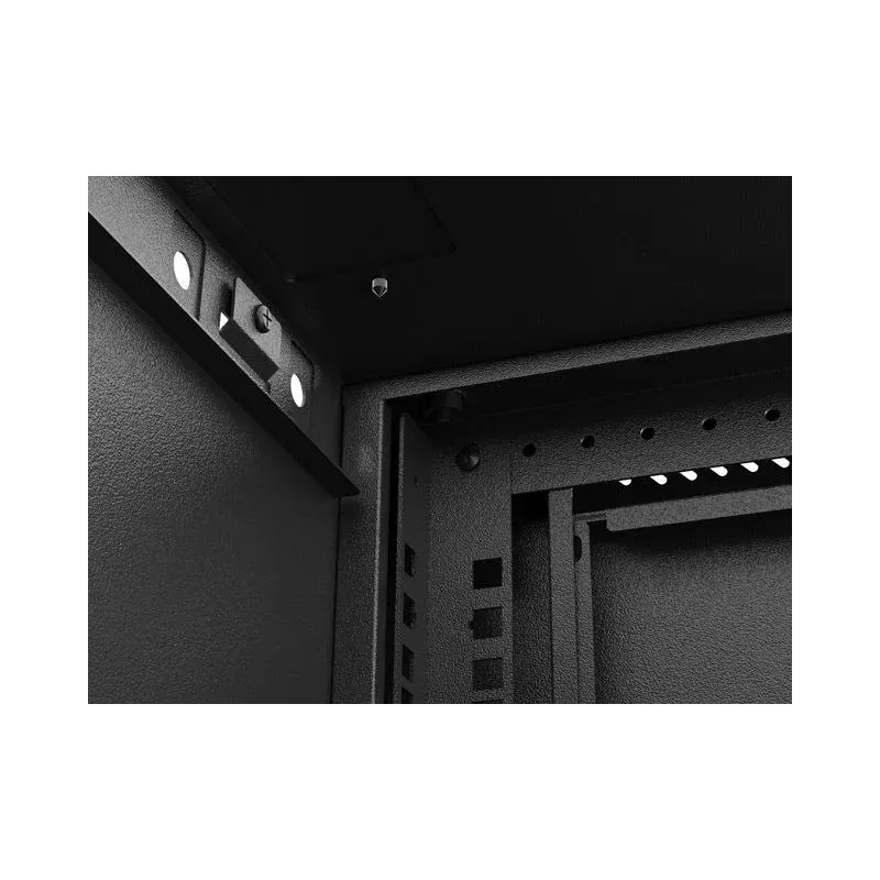 Szafa instalacyjna Rack wisząca 19" 4U 540x350 czarna Drzwi przeszklone