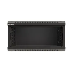 Szafa instalacyjna Rack wisząca 19" 4U 540x350 czarna Drzwi przeszklone