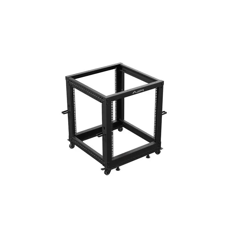 Stojak open rack Lanberg 19" 12U 600x600-1100 regulowany czarny