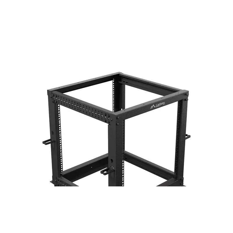Stojak open rack Lanberg 19" 12U 600x600-1100 regulowany czarny