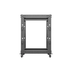 Stojak open rack Lanberg 19" 15U 600x600-1100 regulowany czarny