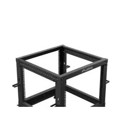 Stojak open rack Lanberg 19" 9U 600x600-1100 regulowany czarny