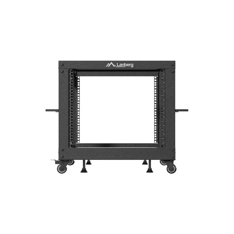 Stojak open rack Lanberg 19" 9U 600x600-1100 regulowany czarny