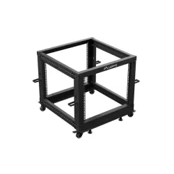 Stojak open rack Lanberg 19" 9U 600x600-1100 regulowany czarny