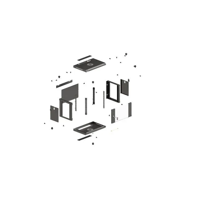 Szafa instalacyjna Rack wisząca 19" 9U 540x350 czarna | PartsPC.pl