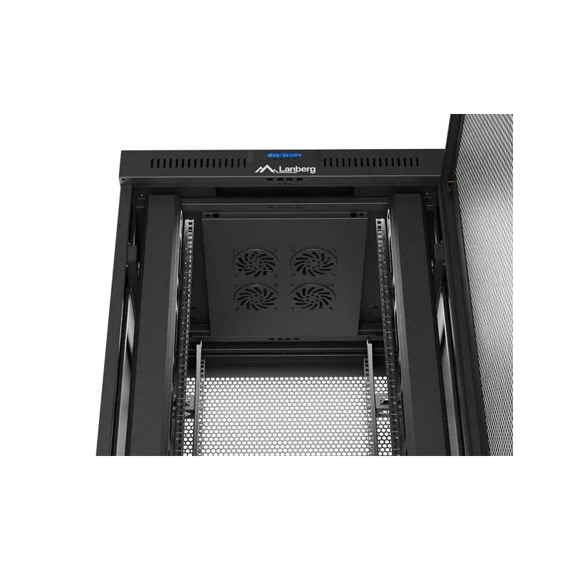 Szafa instalacyjna Rack Lanberg stojąca 19" 47U 800x800 czarna drzwi