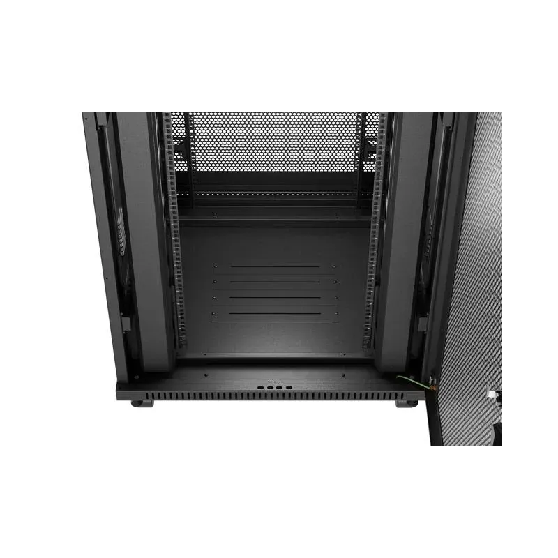Szafa instalacyjna Rack Lanberg stojąca 19" 37U 800x800 czarna drzwi