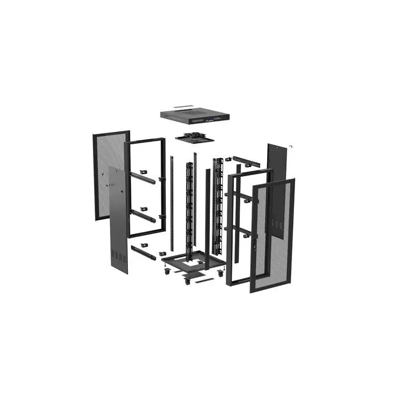 Szafa instalacyjna Rack Lanberg stojąca 19" 37U 800x800 czarna drzwi