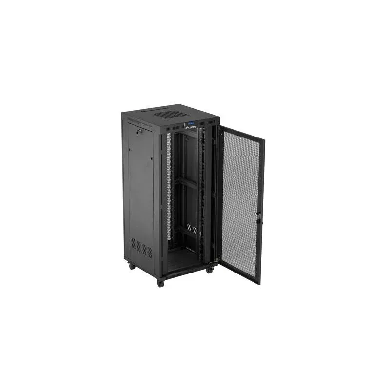 Szafa instalacyjna Rack Lanberg stojąca 19" 37U 800x800 czarna drzwi