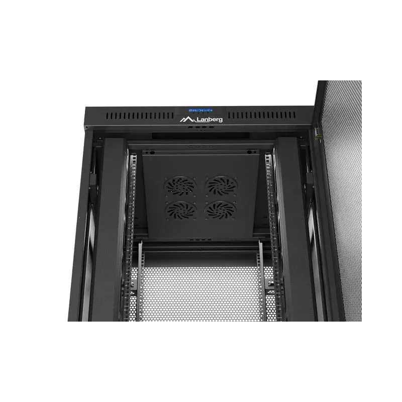 Szafa instalacyjna Rack Lanberg stojąca 19" 37U 800x800 czarna drzwi