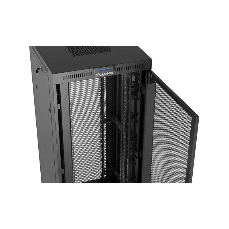 Szafa instalacyjna Rack Lanberg stojąca 19" 37U 800x800 czarna drzwi