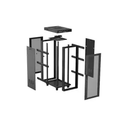 Szafa instalacyjna Rack Lanberg stojąca 19" 37U 600x600 czarna drzwi