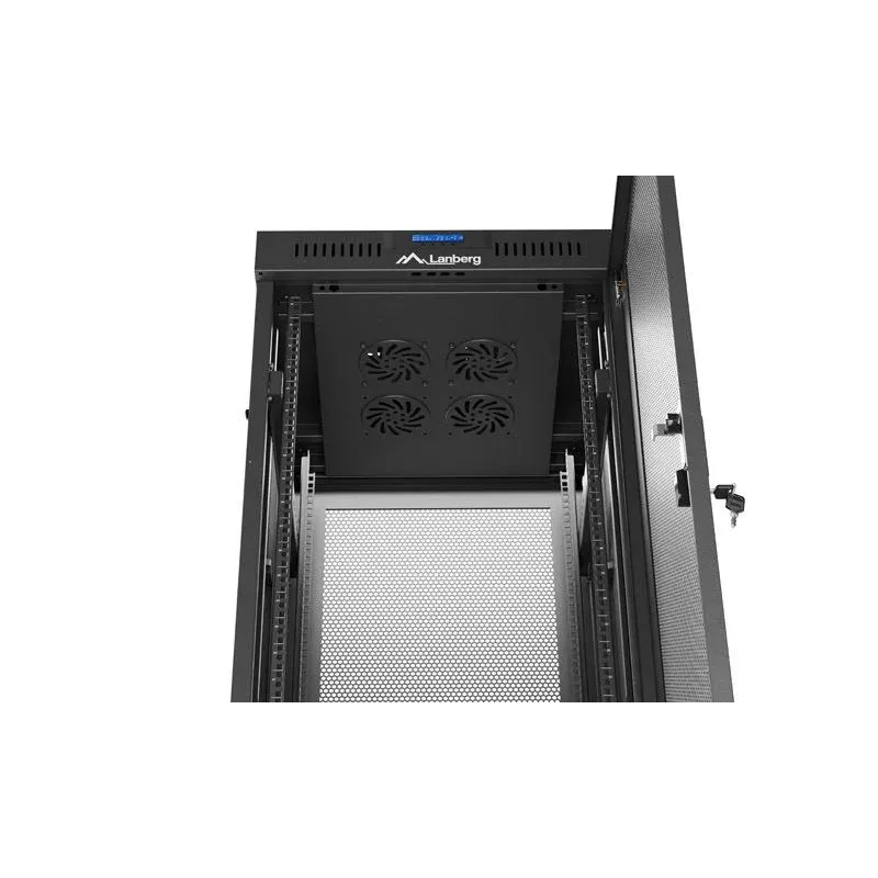 Szafa instalacyjna Rack Lanberg stojąca 19" 37U 600x600 czarna drzwi