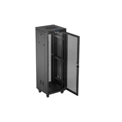 Szafa instalacyjna Rack Lanberg stojąca 19" 37U 600x600 czarna drzwi