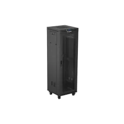 Szafa instalacyjna Rack Lanberg stojąca 19" 37U 600x600 czarna drzwi