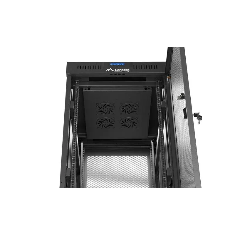 Szafa instalacyjna Rack Lanberg stojąca 19" 32U 600x800 czarna drzwi