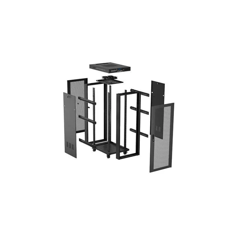 Szafa instalacyjna Rack Lanberg stojąca 19" 32U 600x800 czarna drzwi