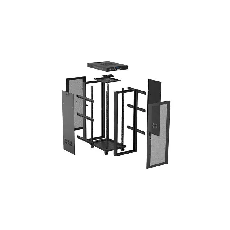 Szafa instalacyjna Rack Lanberg stojąca 19" 32U 600x600 czarna (flat pack)