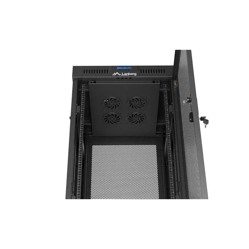 Szafa instalacyjna Rack Lanberg stojąca 19" 32U 600x600 czarna (flat pack)