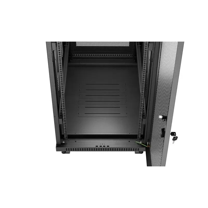 Szafa instalacyjna Rack Lanberg 19" 32U 600x1000 czarna drzwi perforowane