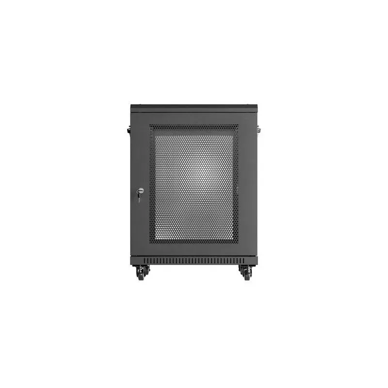 Szafa inastalacyjna rack Lanberg 19" 15U 600x600 czarna drzwi perforowane