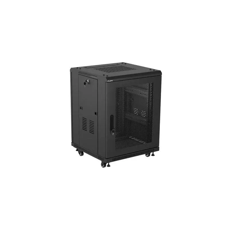 Szafa inastalacyjna rack Lanberg 19" 15U 600x600 czarna drzwi perforowane