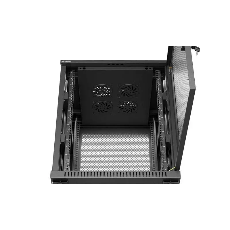 Szafa inastalacyjna rack Lanberg 19" 15U 600x600 czarna drzwi perforowane