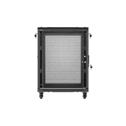 Szafa inastalacyjna rack Lanberg 19" 15U 600x600 czarna drzwi perforowane