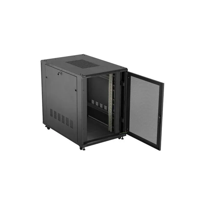 Szafa instalacyjna Rack Lanberg Stojąca 19" 22U 800x1200 Czarna drzwi
