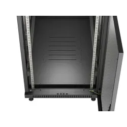 Szafa instalacyjna Rack stojąca 19" 22U 600x1200 czarna drzwi szklane LCD
