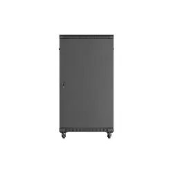 Szafa instalacyjna Rack stojąca 19" 22U 600x1200 czarna drzwi przeszklone