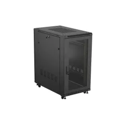 Szafa instalacyjna Rack Lanberg stojąca 19" 22U 600x1000 Czarna drzwi