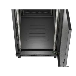 Szafa instalacyjna Rack Lanberg stojąca 19" 22U 600x1000 Czarna drzwi
