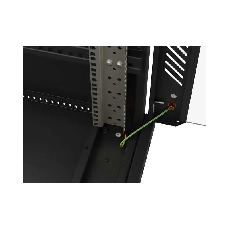 Szafa instalacyjna Rack stojąca 19" 22U 600x1000 Czarna drzwi przeszklone