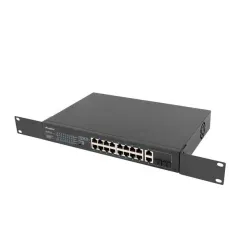 Switch niezarządzalny Lanberg 16x 100Mb PoE+/2x Combo Rack 19" Gigabit