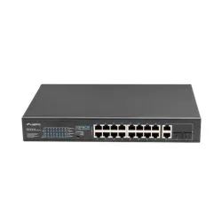 Switch niezarządzalny Lanberg 16x 100Mb PoE+/2x Combo Rack 19" Gigabit