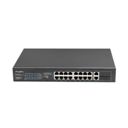 Switch niezarządzalny Lanberg 16x 100Mb PoE+/2x Combo Rack 19" Gigabit