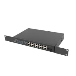Switch niezarządzalny Lanberg 16x 100Mb PoE+/2x Combo Rack 19" Gigabit