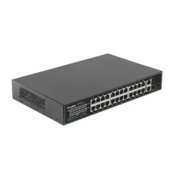 Switch niezarządzalny Lanberg 24x 100Mb PoE+/2x Combo Rack 19" Gigabit