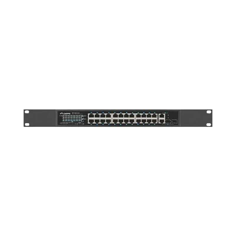 Switch niezarządzalny Lanberg 24x 100Mb PoE+/2x Combo Rack 19" Gigabit