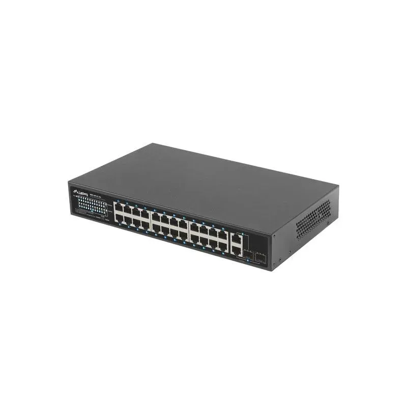 Switch niezarządzalny Lanberg 24x 100Mb PoE+/2x Combo Rack 19" Gigabit